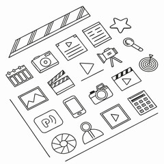 Media production and marketing icons