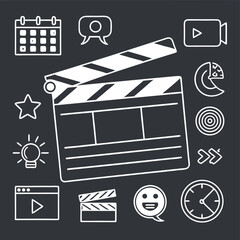 Media production icons illustration
