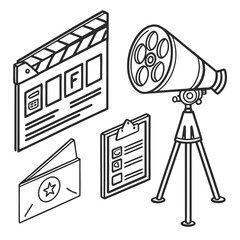 Media production icons set