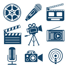 Media production icons set
