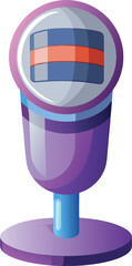 Stylized purple and blue futuristic microphone icon isolated on white transparent background vector eps png jpg business people clipping path cutout 2025 2026 4k full hd poster banner label download
