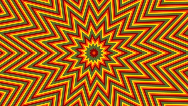 Tri‑Color Pulsating Star &mdash; Red, Yellow and Green (Seamless Loop)