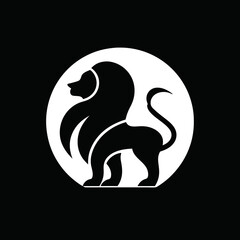 Majestic lion logo vector icon on black, perfect for corporate branding, adventure identity, and premium wildlife logos.