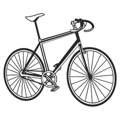 Fototapeta premium Illustration of a black and white bicycle