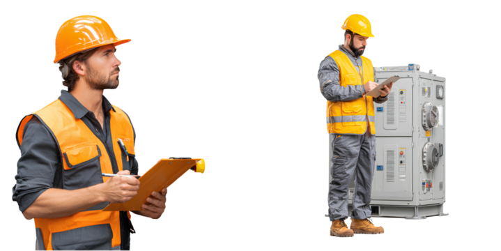 Technician Inspecting Industrial Equipment