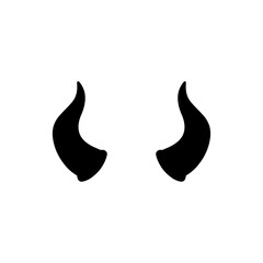 Devil horns silhouette vector flat illustration design.