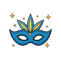 Masquerade mask with sparkles new year vector illustration