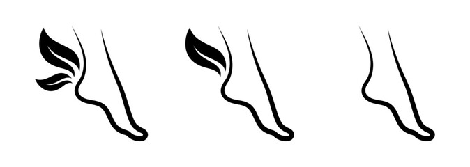 Foot logotype icon for beauty and healthcare logo vector icon set