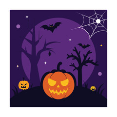 halloween-poster-design-with-glowing-pumpkins--fly.eps