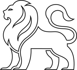 Creative lion logo outline vector icon, perfect for fitness brands, sports teams, and premium packaging identity.