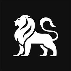 Modern lion logo vector on black background, perfect for eco branding, premium packaging, and strong wildlife identity.