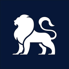 Creative lion logo vector icon on black, suitable for business branding, adventure design, and stylish wildlife inspired logos.