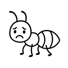 vector line icon sad ant on a white background
Vector animal character emotion, including joy and sadness