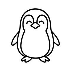 vector line icon happy penguin on a white background
Vector animal character emotion, including joy and sadness