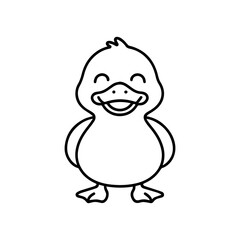vector line icon happy duck on a white background
Vector animal character emotion, including joy and sadness
