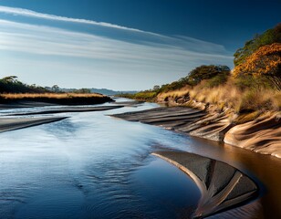 abstract river bank