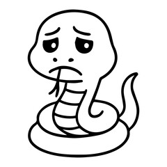 vector line icon sad snake on a white background
Vector animal character emotion, including joy and sadness