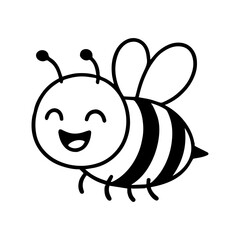 vector line icon happy bee on a white background
Vector animal character emotion, including joy and sadness