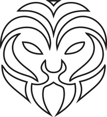 Lion head outline vector logo, perfect for wildlife branding, powerful business identity, and premium product packaging.