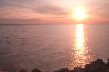 Obraz premium Kyiv sea water reservoir in Ukraine