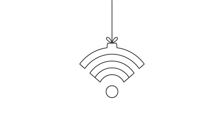 Conceptual christmas ornament wifi signal modern holiday technology celebration design
