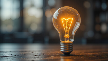 Stunning glowing lightbulb radiating bright ideas and innovation, symbolizing creativity and solutions for business and technology concepts, modern inspiration