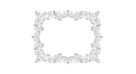 Elegant vintage floral frame with delicate swirls ideal for wedding invitations