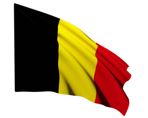 Realistic 3D Rendering Waving National Flag