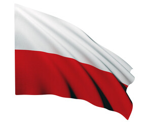 Realistic 3D Rendering Waving National Flag