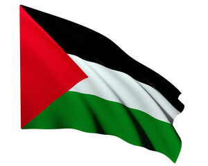 Realistic 3D Rendering Waving National Flag