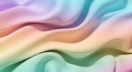 Abstract Pastel Color Flowing Fabric Background Texture Design with Gentle Curves and Soft Lighting