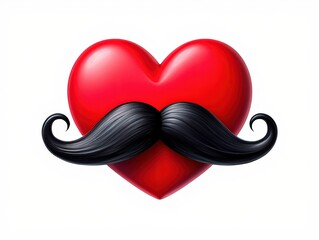 Red heart with a bold black mustache — playful, quirky & full of charm. Perfect for love, humor or Movember vibes! ❤️🧔 #MustacheLove #HeartVibes