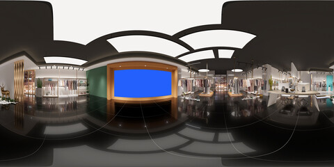 360 degree view fashion shop, cloth store