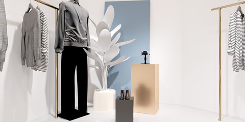 360 degree view fashion shop, cloth store