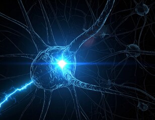 Neural Network Brilliance: A detailed shot of neuron firing is a representation of knowledge transfer, evoking a sense of intellectual intrigue. Capturing the essence of thought and connectivity.