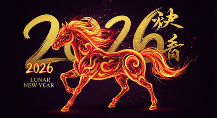 2026 year of the horse lunar new year celebration fiery equine