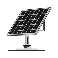 Illustration of a solar panel, clean energy source
