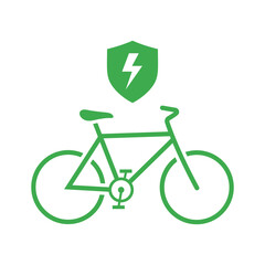 Vector art of green electric bike illustration, ecofriendly transport