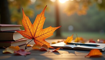 autumn leaves in the water
