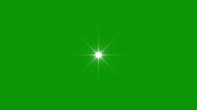 sparkling star animation, shimmering light effect White shining star, Flickering white glow center optical lens flare, Twinkle star sparkle loop animated on green screen, Stars twinkle like flash rays