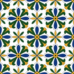 Obraz premium Floral Tile Pattern Seamless Design