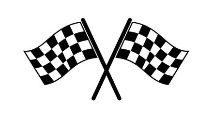 Vector art of two crossed checkered flags for racing events