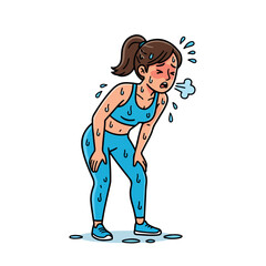 Fototapeta premium Simple Vector Illustration of a Sweating Person