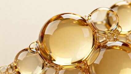 Golden bubbles closeup