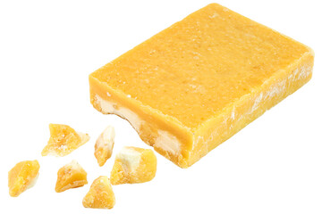 Rapadura, typical sweet from Brazil, on an isolated white background