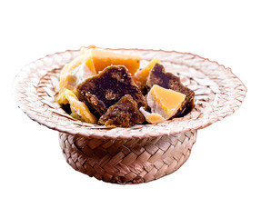 Rapadura, typical sweet from Brazil, on an isolated white background