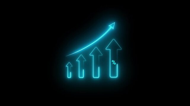Success of business strategy Cost and quality control for effective management Achieving goals businessman analyze growth and cost reduction graphs Success of business growth on a black background