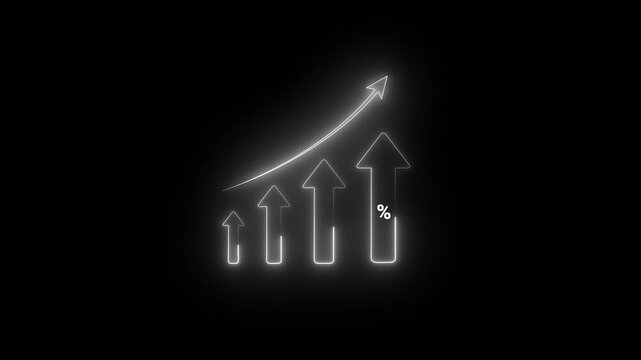 Success of business strategy Cost and quality control for effective management Achieving goals businessman analyze growth and cost reduction graphs Success of business growth on a black background