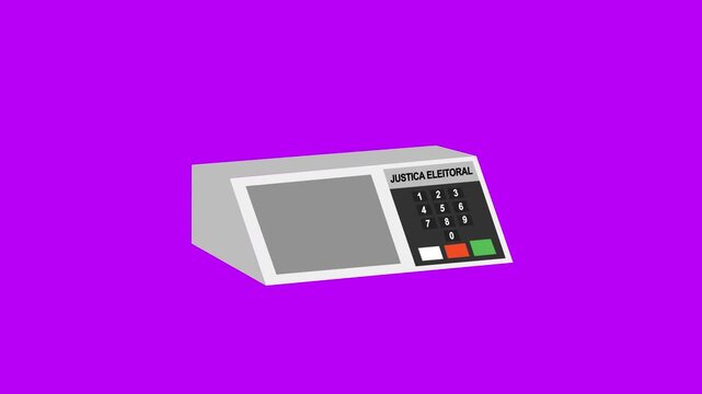 Electoral Urn. Electronic voting machine, animation, voting urn. purple background, illustration. 4k motion graphics animation video .