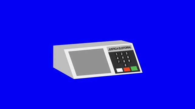 Electoral Urn. Electronic voting machine, animation, voting urn. blue background, illustration. 4k motion graphics animation video .